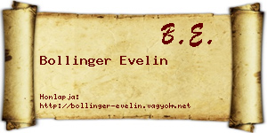 Bollinger Evelin névjegykártya